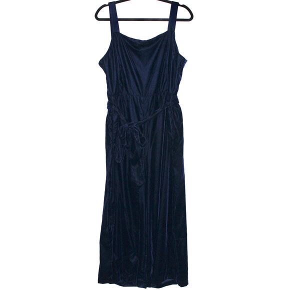 GAP Navy Blue Velvet Apron Wide-Leg Jumpsuit Size 14 NWT - Picture 5 of 8